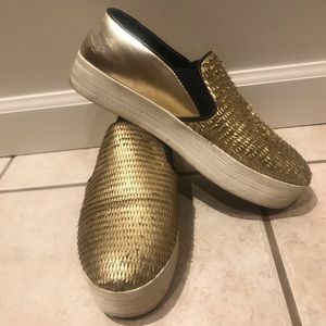 Gold Leather Steve Madden Runners
